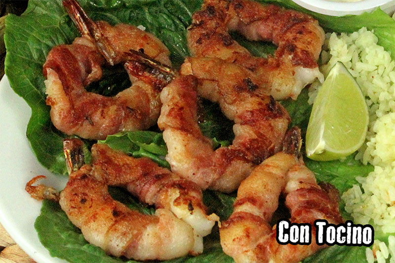 Foto - Camarones Con Tocino